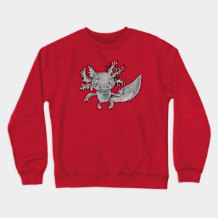 Axolotl Art, Gray Axolotl Crewneck Sweatshirt